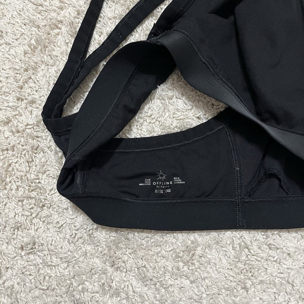 Offline by Aerie Size XL Black Racerback Real Me Medium Support Sports Bra - Picture 4 of 4
